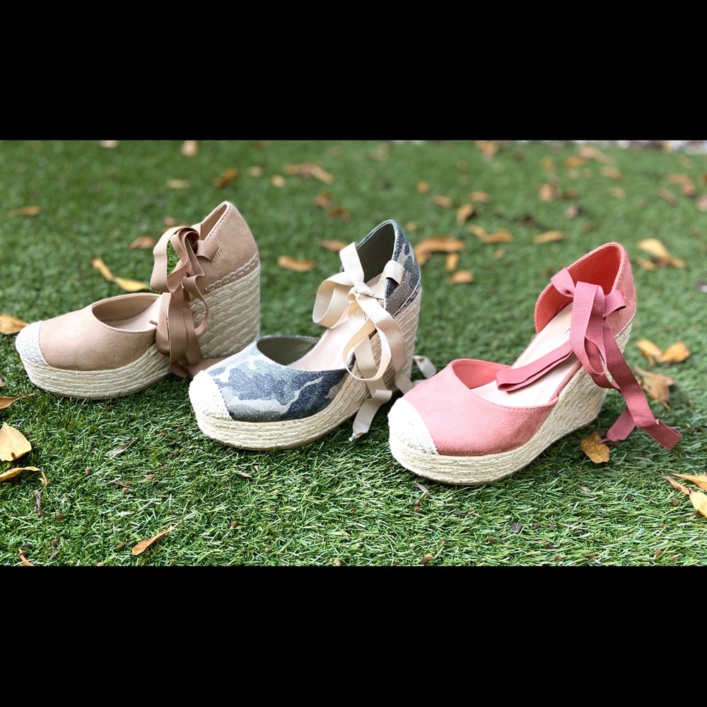 Suede Espadrille Sandals Platform